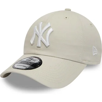Beige justerbar böjd keps 9TWENTY League Essential New York Yankees MLB från New Era