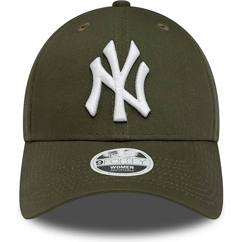 zielona-zakrzywiona-czapka-z-daszkiem-dla-kobiet-9forty-league-essential-new-york-yankees-mlb-od-new-era