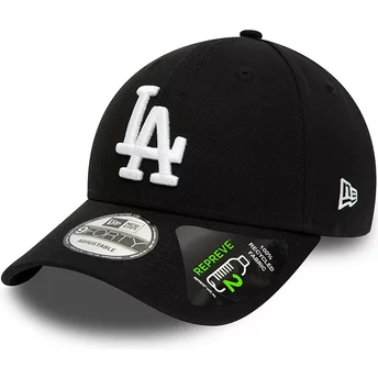 New Era Curved Brim 9FORTY REPREVE League Essential Los Angeles Dodgers MLB Black Adjustable Cap