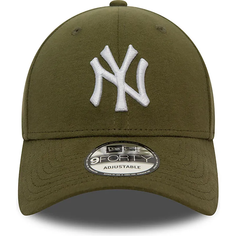 cappelli-curva-verde-cinghia-regolabile-9forty-jersey-essential-dei-new-york-yankees-mlb-di-new-era