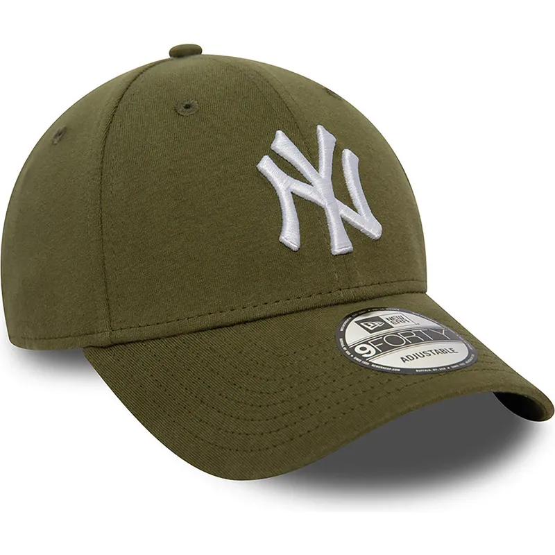 mutzen-gebogen-grun-verstellbares-band-9forty-jersey-essential-der-new-york-yankees-mlb-von-new-era
