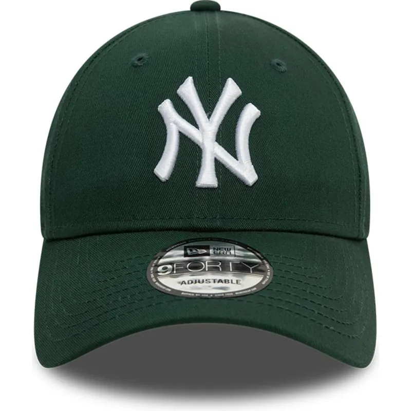 ciemnozielona-czapka-z-zakrzywionym-daszkiem-regulowana-9forty-league-essential-new-york-yankees-mlb-od-new-era