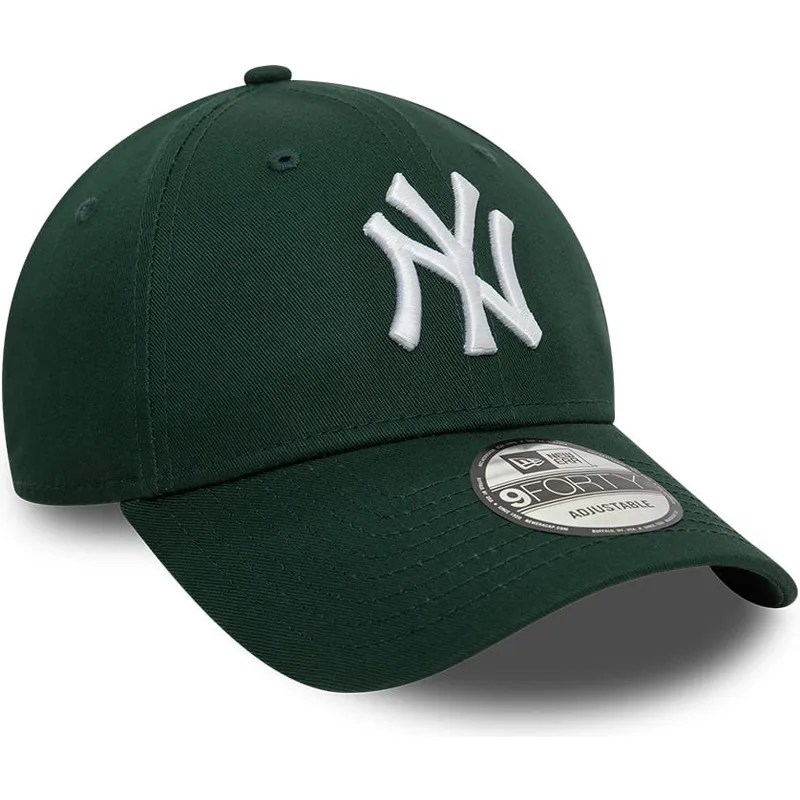 ciemnozielona-czapka-z-zakrzywionym-daszkiem-regulowana-9forty-league-essential-new-york-yankees-mlb-od-new-era