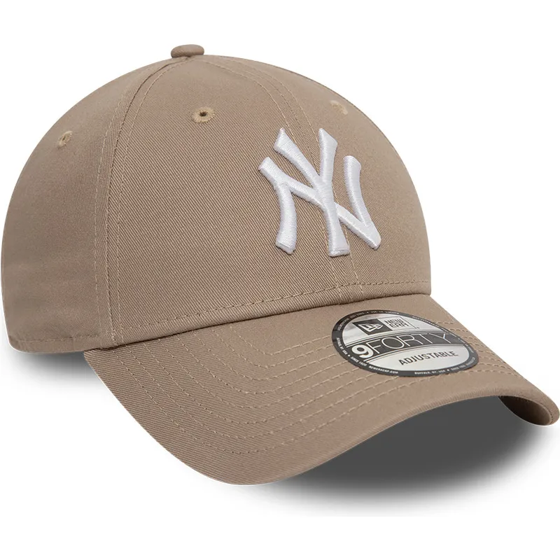 jasnobrazowa-regulowana-czapka-z-daszkiem-9forty-league-essential-new-york-yankees-mlb-od-new-era