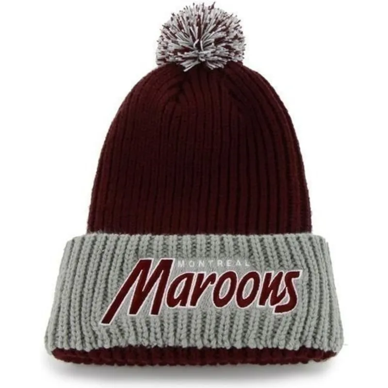 cappello-rosso-con-pompon-dei-montreal-maroons-nhl-di-47-brand
