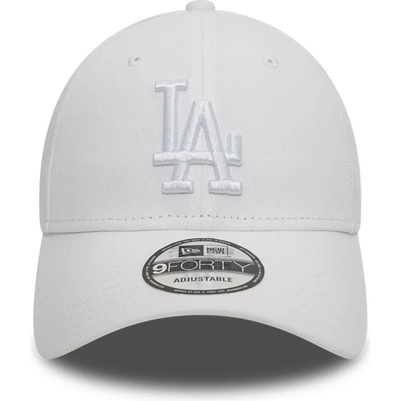 vit-justerbar-bojd-keps-med-vit-logotyp-9forty-league-essential-los-angeles-dodgers-mlb-fran-new-era