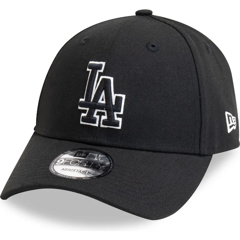 sort-justerbar-kurvet-kasket-9forty-pop-outline-fra-los-angeles-dodgers-mlb-fra-new-era