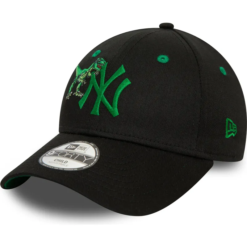 cappelli-curva-nero-cinghia-regolabile-per-bambino-9forty-graphic-dinosaurio-dei-new-york-yankees-mlb-di-new-era
