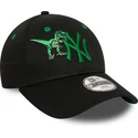 cappellino-curvo-nero-regolabile-con-logo-verde-per-bambino-9forty-graphic-dinosauro-dei-new-york-yankees-mlb-di-new-era