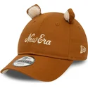 cappellino-curvo-marrone-regolabile-per-bambino-9forty-script-animal-di-new-era