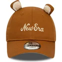 cappellino-curvo-marrone-regolabile-per-bambino-9forty-script-animal-di-new-era