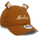 cappellino-curvo-marrone-regolabile-per-bambino-9forty-script-animal-di-new-era