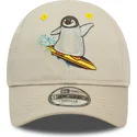 cappellino-curvo-beige-regolabile-per-bambino-9forty-character-con-pinguino-di-new-era