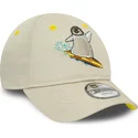 casquette-courbee-beige-ajustable-pour-enfant-9forty-character-pingouin-new-era