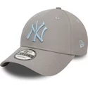 new-era-curved-brim-blue-logo-9forty-league-essential-new-york-yankees-mlb-grey-adjustable-cap