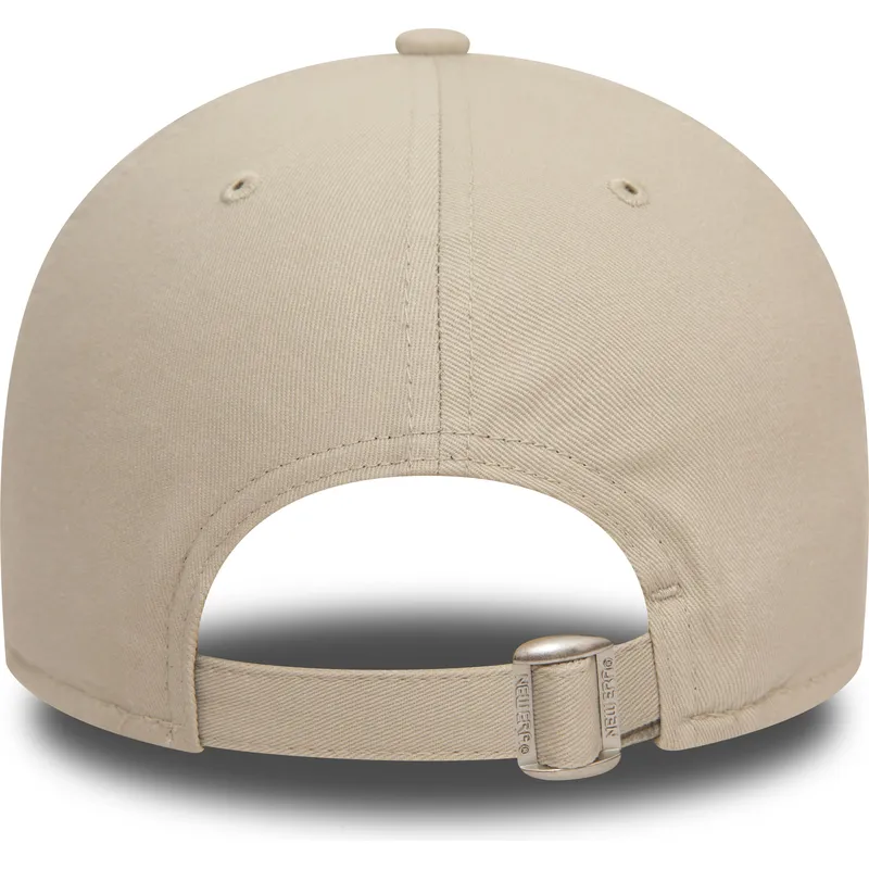 cappelli-curva-beige-cinghia-regolabile-rosa-9forty-league-essential-dei-los-angeles-dodgers-mlb-di-new-era