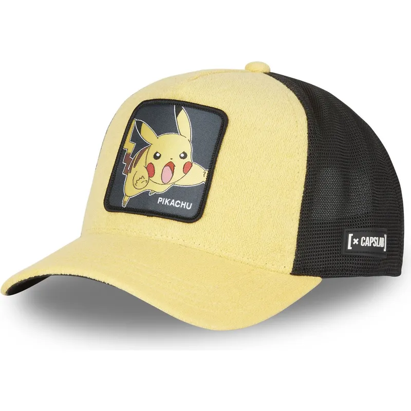 cappelli-curva-giallo-snapback-pikachu-pokemon-di-capslab cappelli-curva-giallo-snapback-pikachu-pokemon-di-capslab