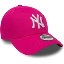 cappellino-visiera-curva-rosa-regolabile-per-bambino-9forty-essential-di-new-york-yankees-mlb-di-new-era