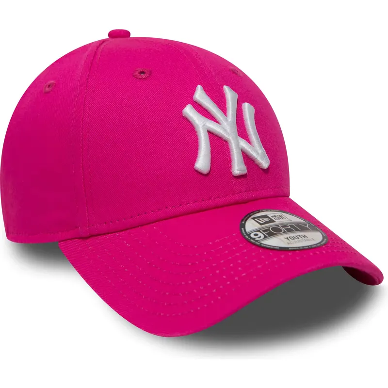 rozowa-zakrzywiona-regulowana-czapka-dziecieca-9forty-essential-new-york-yankees-mlb-od-new-era