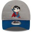 cappellino-curvo-grigio-e-blu-regolabile-per-bambino-di-superman-dc-comics-hero-di-new-era