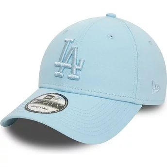 New Era Curved Brim Light Blue Logo 9FORTY League Essential Los Angeles Dodgers MLB Light Blue Adjustable Cap