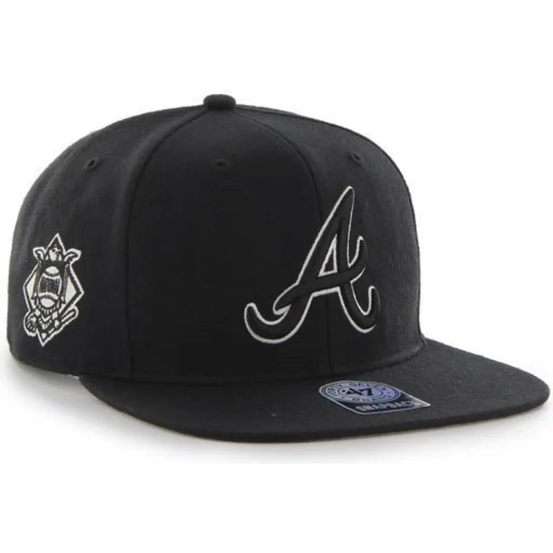 cappelli-piatta-nero-snapback-dei-atlanta-braves-mlb-di-47-brand
