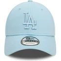 cappello-curva-azzurro-regolabile-con-logo-azzurro-9forty-league-essential-dei-los-angeles-dodgers-mlb-di-new-era