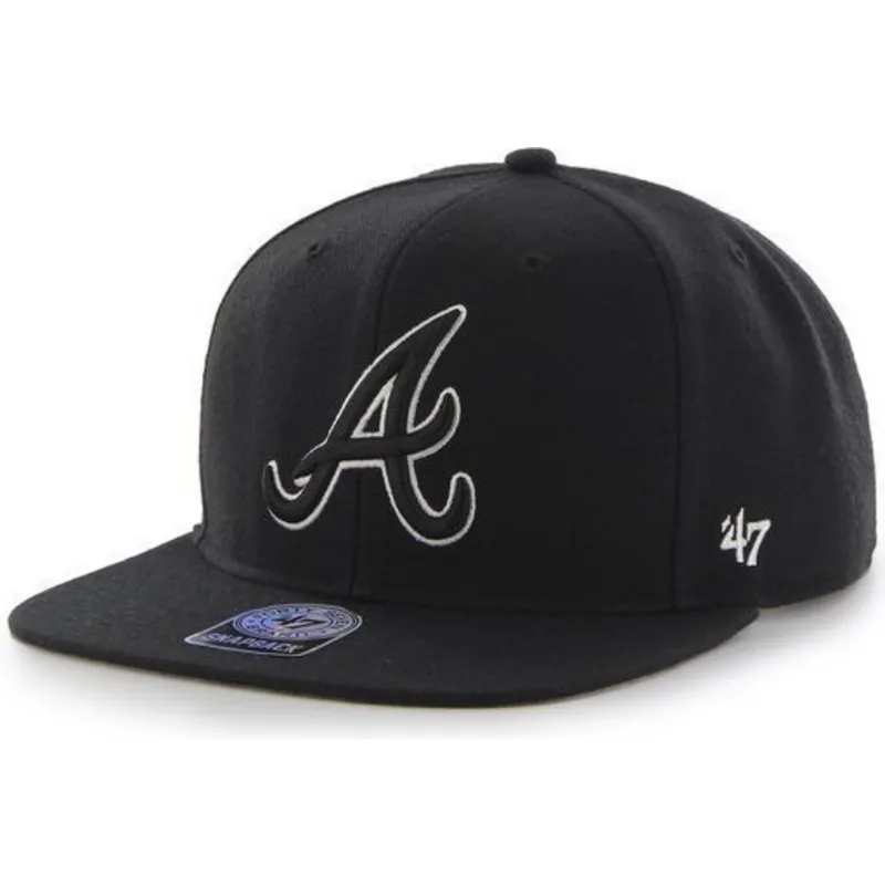 cappelli-piatta-nero-snapback-dei-atlanta-braves-mlb-di-47-brand