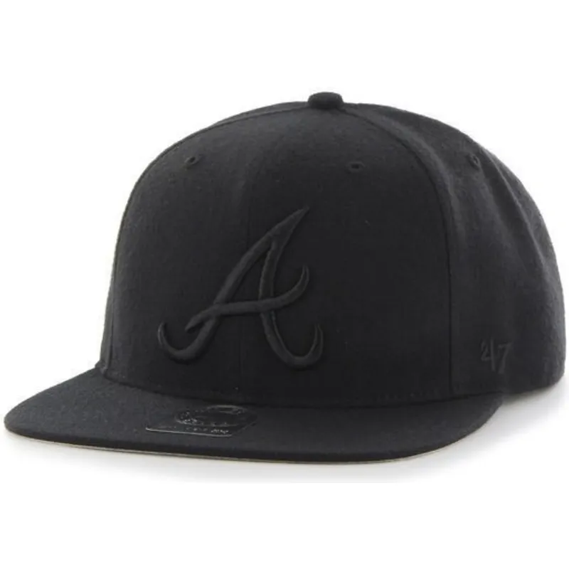 cappelli-piatta-nero-snapback-dei-atlanta-braves-mlb-di-47-brand