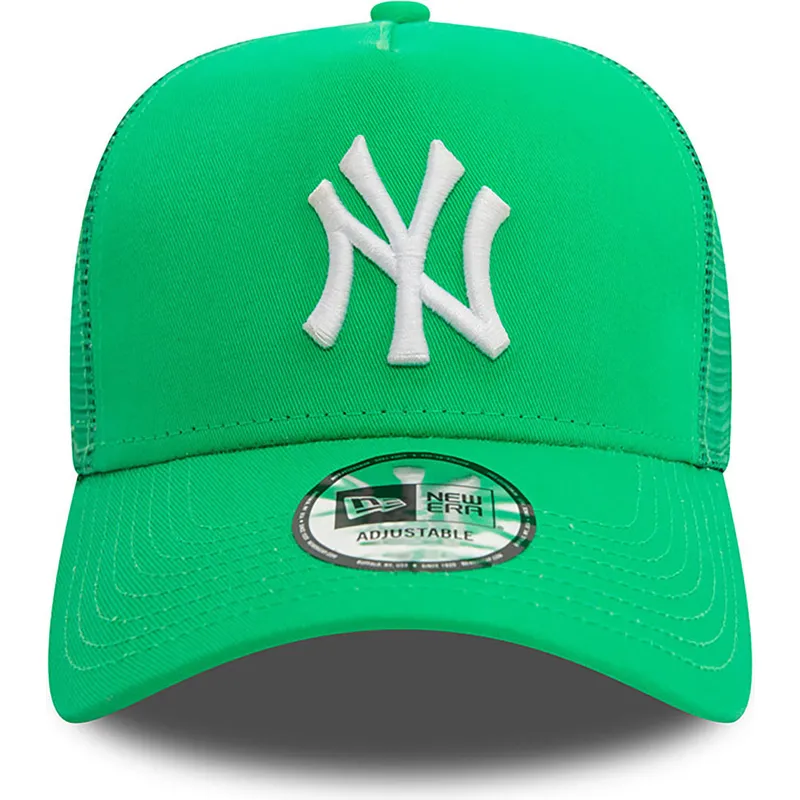 mutzen-gebogen-grun-snapback-a-frame-league-essential-der-new-york-yankees-mlb-von-new-era