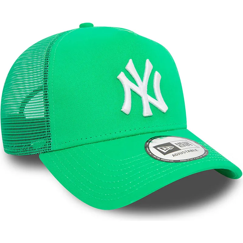 mutzen-gebogen-grun-snapback-a-frame-league-essential-der-new-york-yankees-mlb-von-new-era