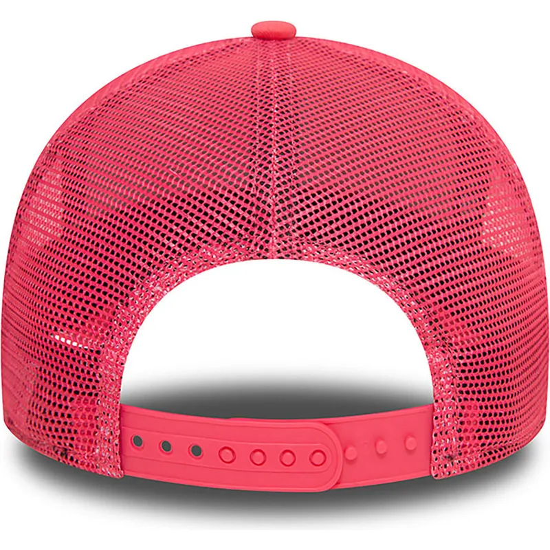 mutzen-gebogen-rosa-snapback-a-frame-league-essential-der-los-angeles-dodgers-mlb-von-new-era