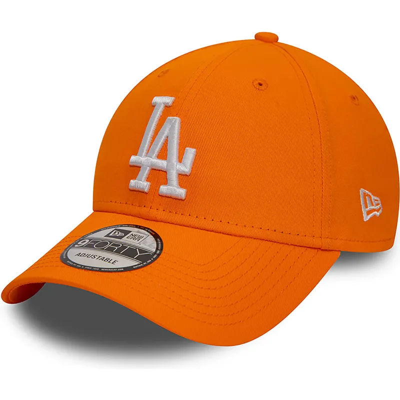 cappelli-curva-arancia-cinghia-regolabile-9forty-league-essential-dei-los-angeles-dodgers-mlb-di-new-era