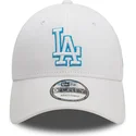verstellbare-weisse-curved-cap-mit-blauem-logo-9forty-team-outline-der-los-angeles-dodgers-mlb-von-new-era
