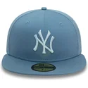cappellino-piatto-blu-chiuso-con-logo-blu-59fifty-league-essential-dei-new-york-yankees-mlb-di-new-era
