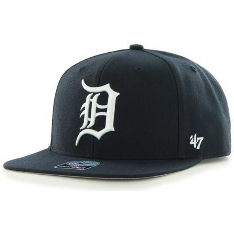 47-brand-flat-brim-detroit-tigers-mlb-sure-shot-snapback-cap-schwarz-