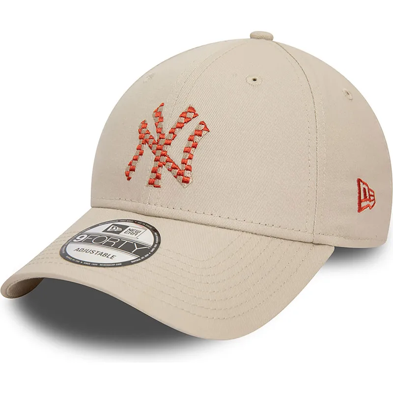 beige-justerbar-kurvet-kasket-9forty-seasonal-infill-fra-new-york-yankees-mlb-af-new-era