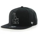 cappello-piatto-nero-snapback-los-angeles-dodgers-mlb-sure-shot-di-47-brand