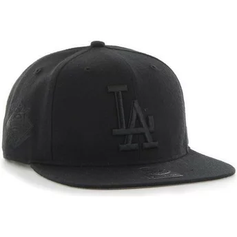 Cappellino visiera piatta nero snapback con logo nero di Los Angeles Dodgers MLB Sure Shot di 47 Brand