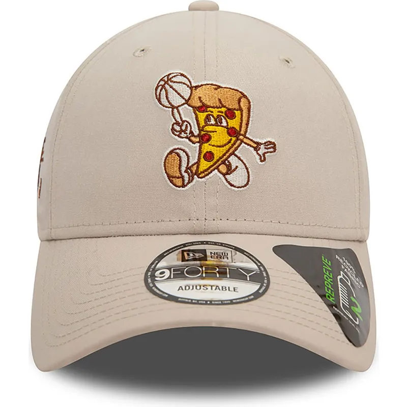 gorra-curva-beige-ajustable-9forty-repreve-basketball-pizza-de-new-era