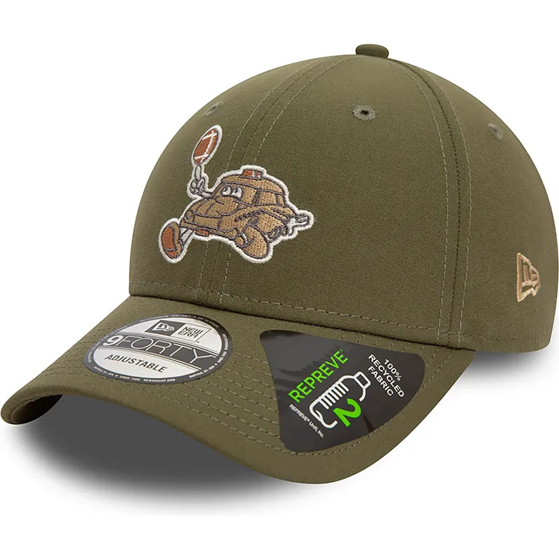 grune-verstellbare-curved-cap-9forty-repreve-football-taxi-von-new-era