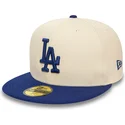 cappello-piatto-beige-e-blu-regolabile-59fifty-team-colour-dei-los-angeles-dodgers-mlb-di-new-era