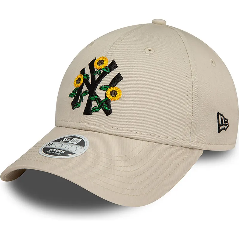 cappelli-curva-beige-cinghia-regolabile-9forty-floral-dei-new-york-yankees-mlb-di-new-era