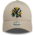 cappelli-curva-beige-cinghia-regolabile-9forty-floral-dei-new-york-yankees-mlb-di-new-era