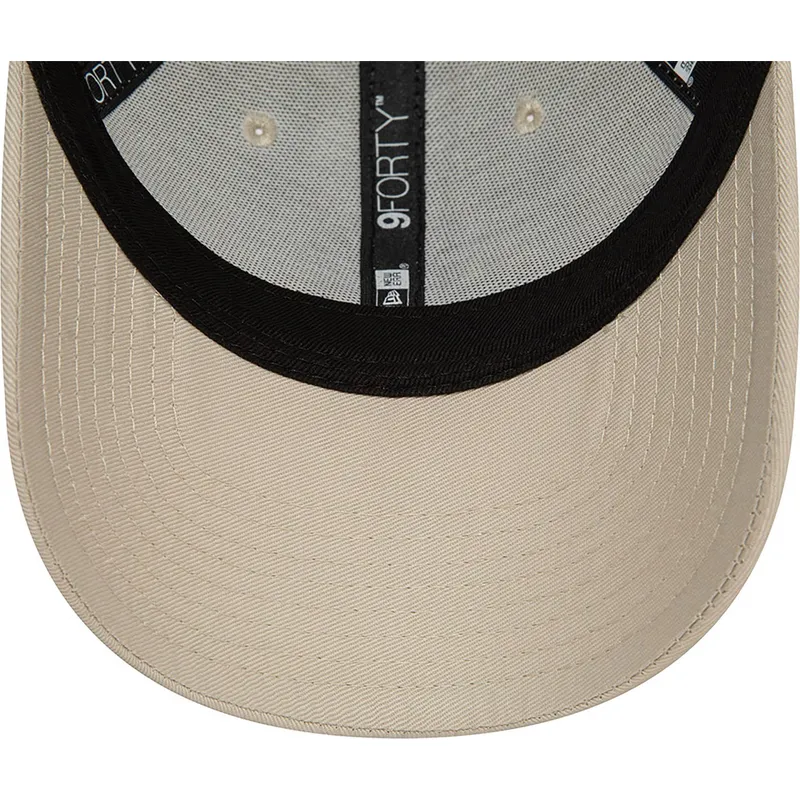 mutzen-gebogen-beige-verstellbares-band-9forty-floral-der-new-york-yankees-mlb-von-new-era