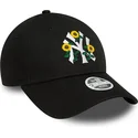 mutzen-gebogen-schwarz-verstellbares-band-9forty-floral-der-new-york-yankees-mlb-von-new-era