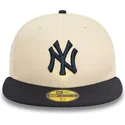 cappello-piatto-beige-e-blu-navy-aderente-59fifty-team-colour-dei-new-york-yankees-mlb-di-new-era