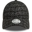 new-era-new-york-yankees-mlb-9forty-monogram-justerbar-sort-buet-kasket-til-kvinder