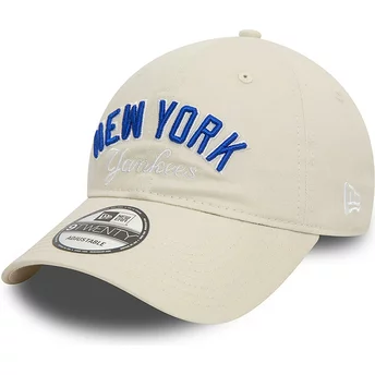 Casquette courbée beige ajustable 9TWENTY Wordmark New York Yankees MLB New Era