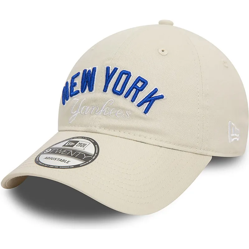 bezowa-czapka-z-zakrzywionym-daszkiem-9twenty-wordmark-new-york-yankees-mlb-regulowana-marki-new-era